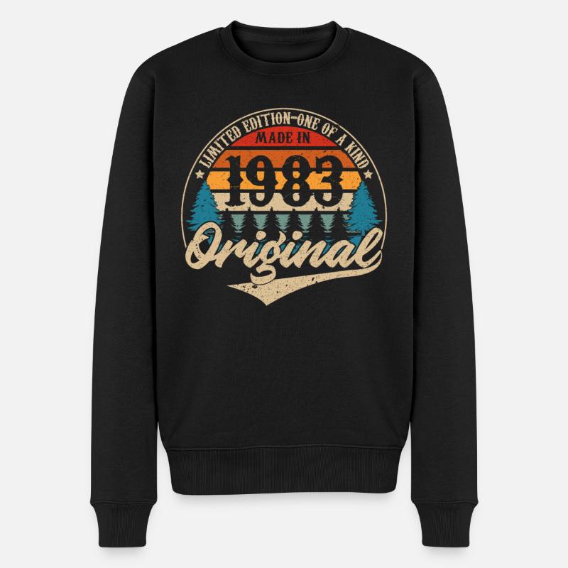 Jahrgang 1983 Original - Männer Premium Bio Pullover - Schwarz