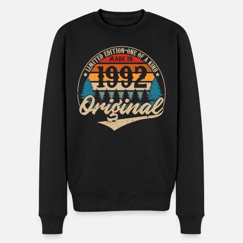 Jahrgang 1992 Original - Männer Premium Bio Pullover - Schwarz