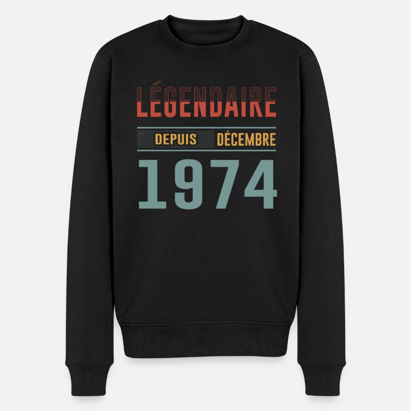 Légendaire Depuis Décembre 1974 Anniversaire - Pull Premium bio Homme - noir