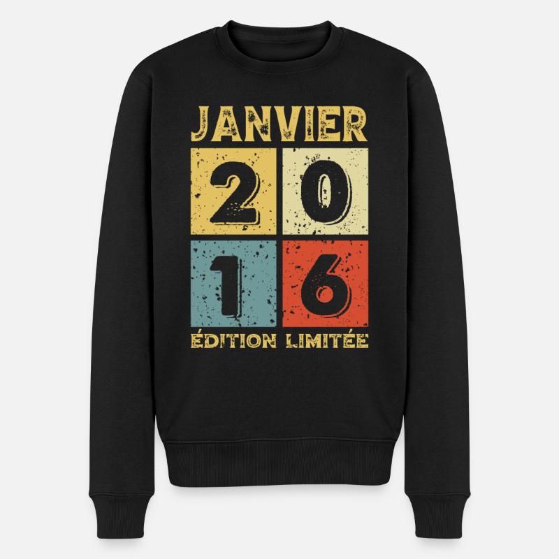 Anniversaire Vintage Idée Cadeau Janvier 2016 - Pull Premium bio Homme - noir