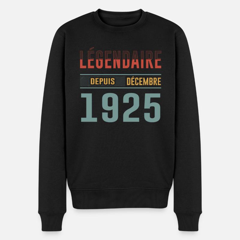 Légendaire Depuis Décembre 1925 Anniversaire - Pull Premium bio Homme - noir