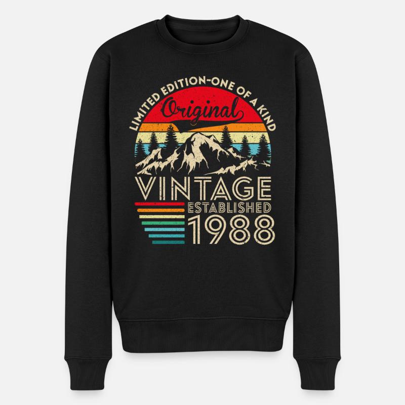 Original-Jahrgang, der 1988 gegründet wurde - Männer Premium Bio Pullover - Schwarz
