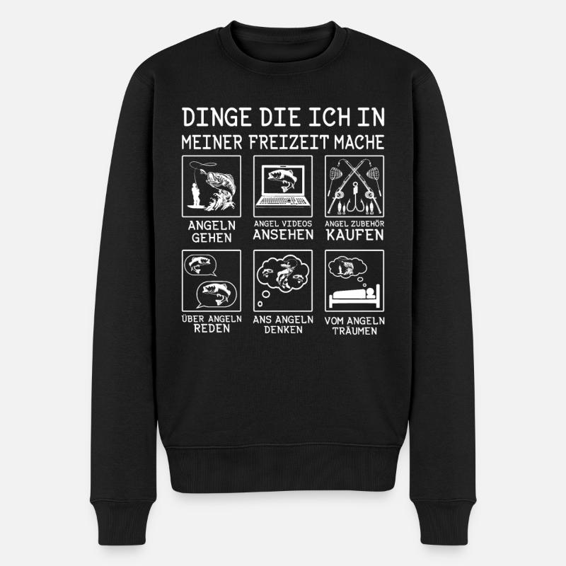 Angelgeschenk für einen Angler - Männer Premium Bio Pullover - Schwarz
