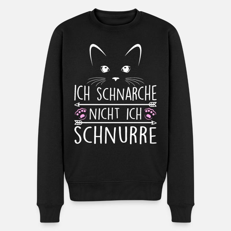 Ich Schnarche Nicht Ich Schnurre - Männer Premium Bio Pullover - Schwarz