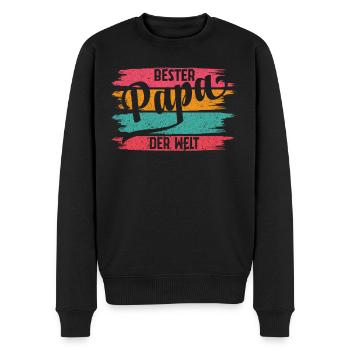 Bester Papa Der Welt - Männer Premium Bio Pullover - Schwarz - Vorne - Nico (187cm)