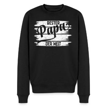 Bester Papa Der Welt - Männer Premium Bio Pullover - Schwarz - Vorne - Nico (187cm)