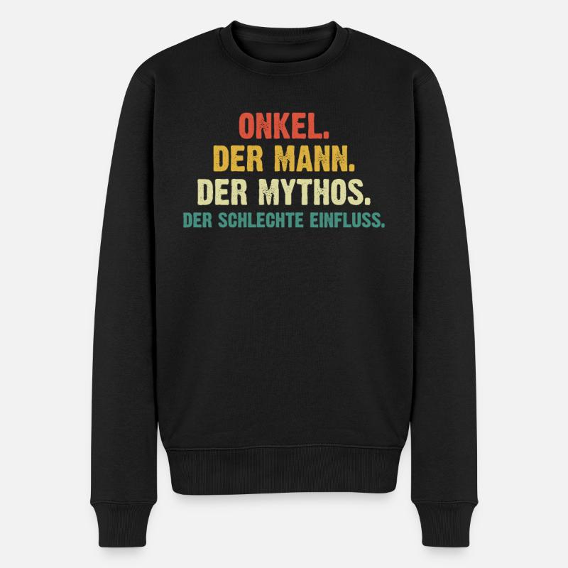 Onkel Der Mann Der Mythos - Männer Premium Bio Pullover - Schwarz