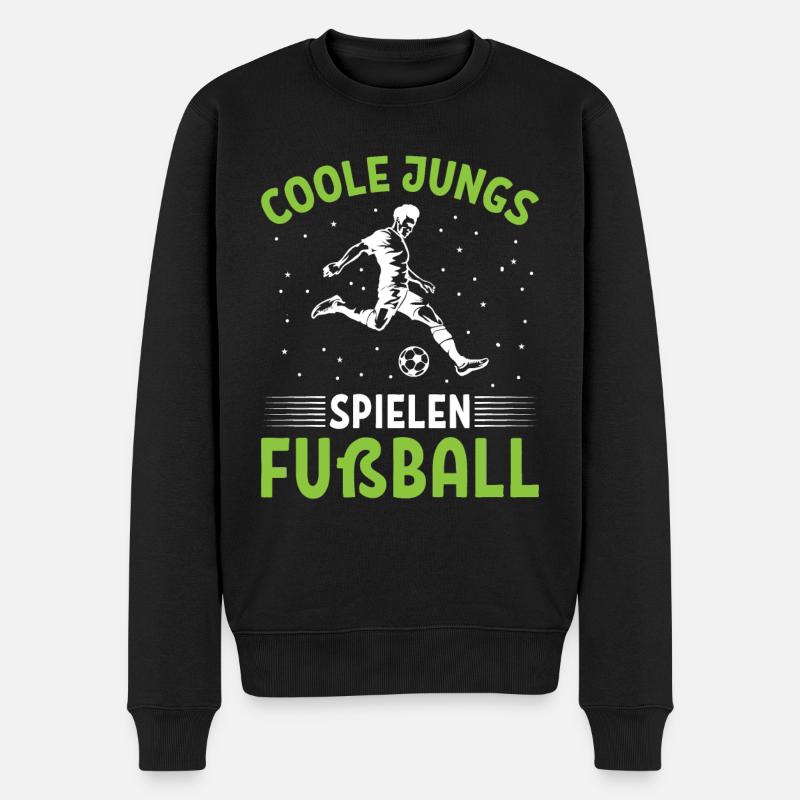 Coole Jungs Spielen Fußball - Männer Premium Bio Pullover - Schwarz