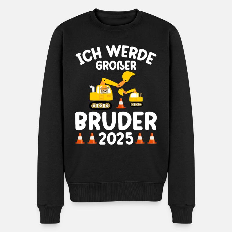 Ich Werde Großer Bruder 2025 - Männer Premium Bio Pullover - Schwarz