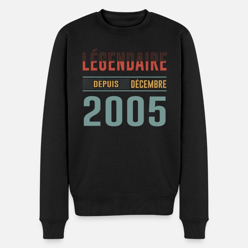 Légendaire Depuis Décembre 2005 Anniversaire - Pull Premium bio Homme - noir