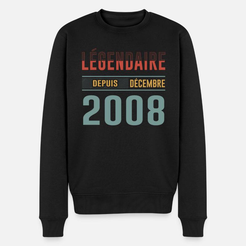 Légendaire Depuis Décembre 2008 Anniversaire - Pull Premium bio Homme - noir
