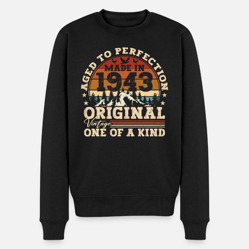 Cadeau D'anniversaire 1943 Rétro - Pull Premium bio Homme - noir