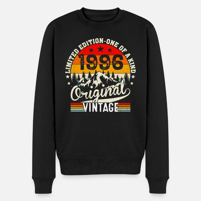 1996 Originaler Jahrgang - Männer Premium Bio Pullover - Schwarz