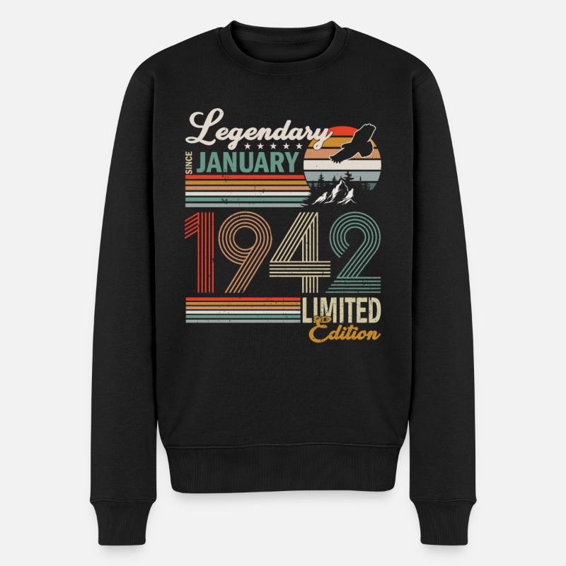 Januar 1942 - Männer Premium Bio Pullover - Schwarz
