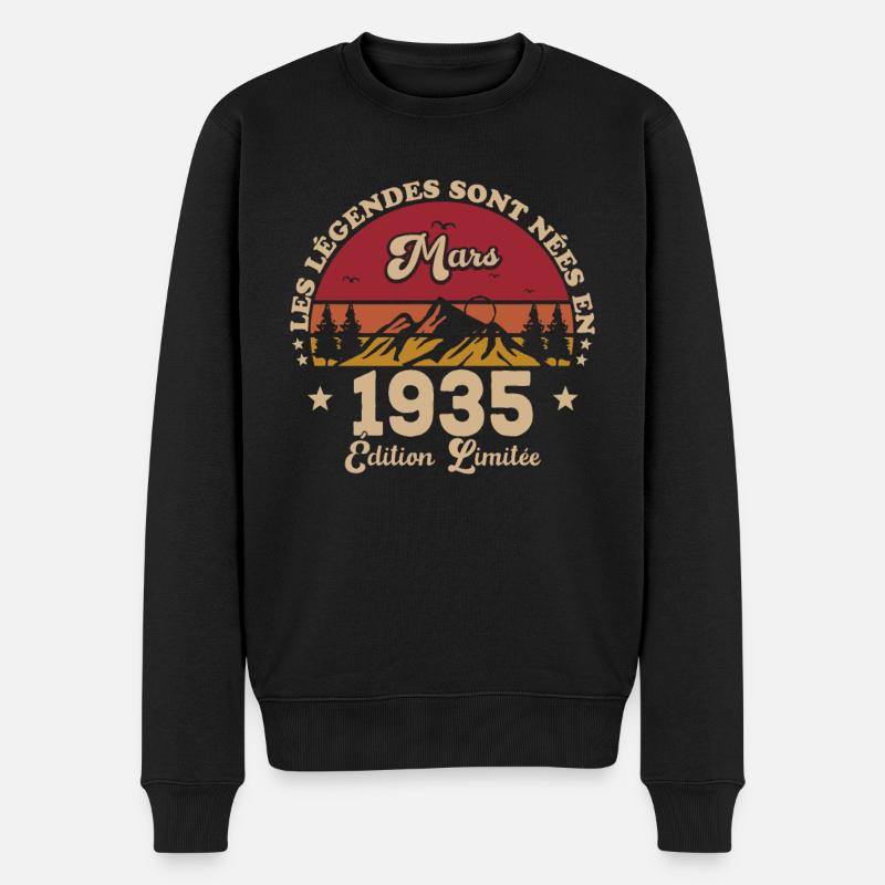 Mars 1935 Anniversaire homme - Pull Premium bio Homme - noir