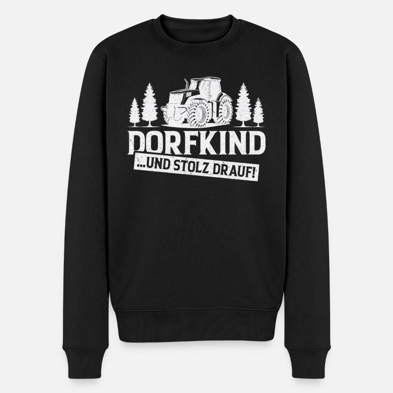 Dorfkind Spruch Heimatliebe Dorf Geschenkidee - Männer Premium Bio Pullover - Schwarz