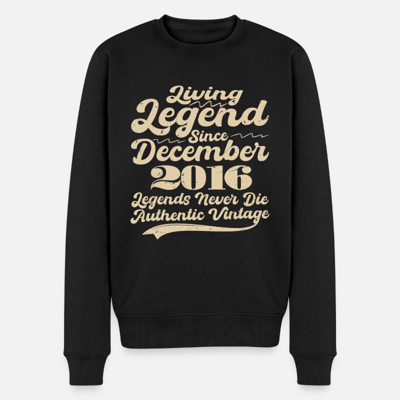 Es war einmal eine Legende. Dezember 2016 Geburts - Männer Premium Bio Pullover - Schwarz