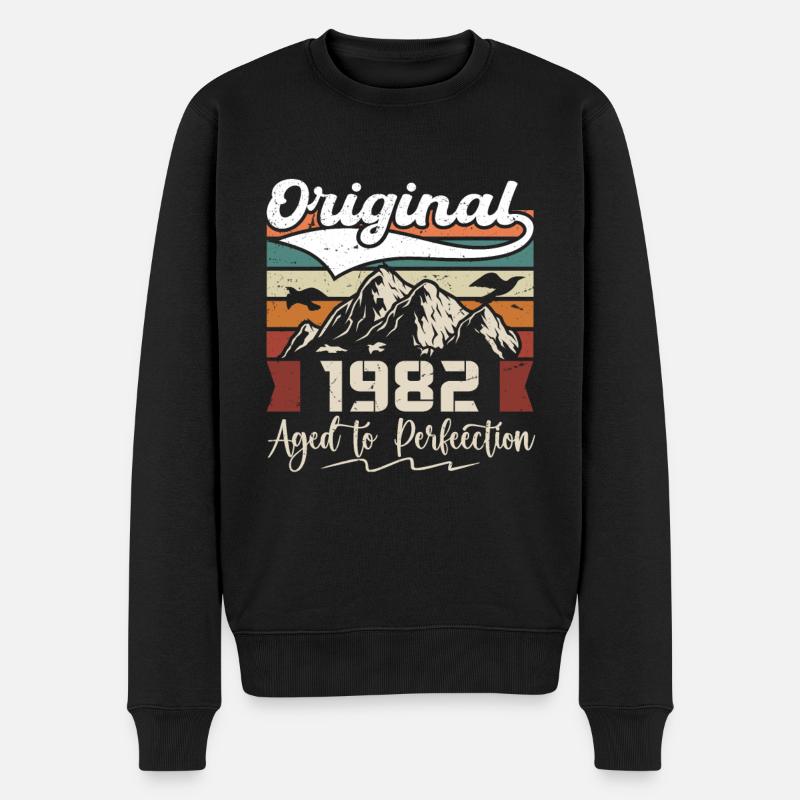 1982 - Cadeau né en 1982 - Pull Premium bio Homme - noir