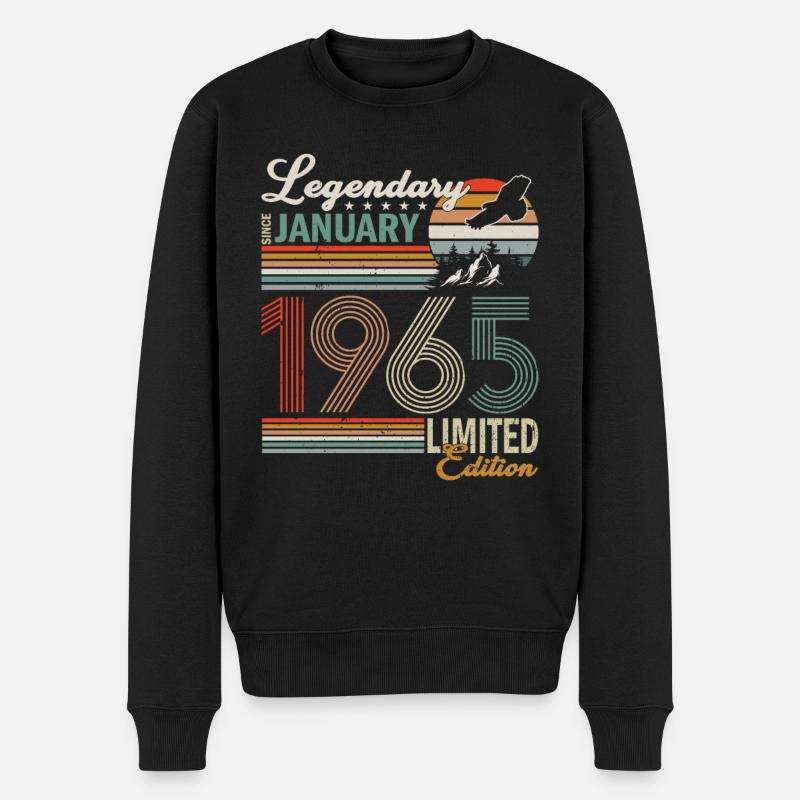 Legendär Seit Januar 1965 - Männer Premium Bio Pullover - Schwarz