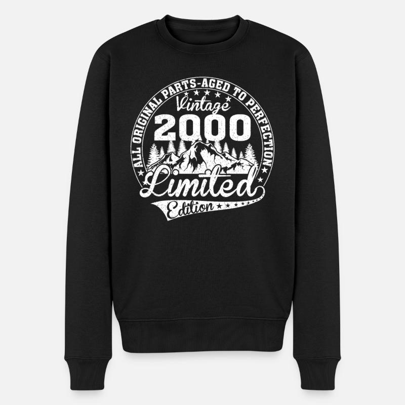 Created 2000 - Männer Premium Bio Pullover - Schwarz