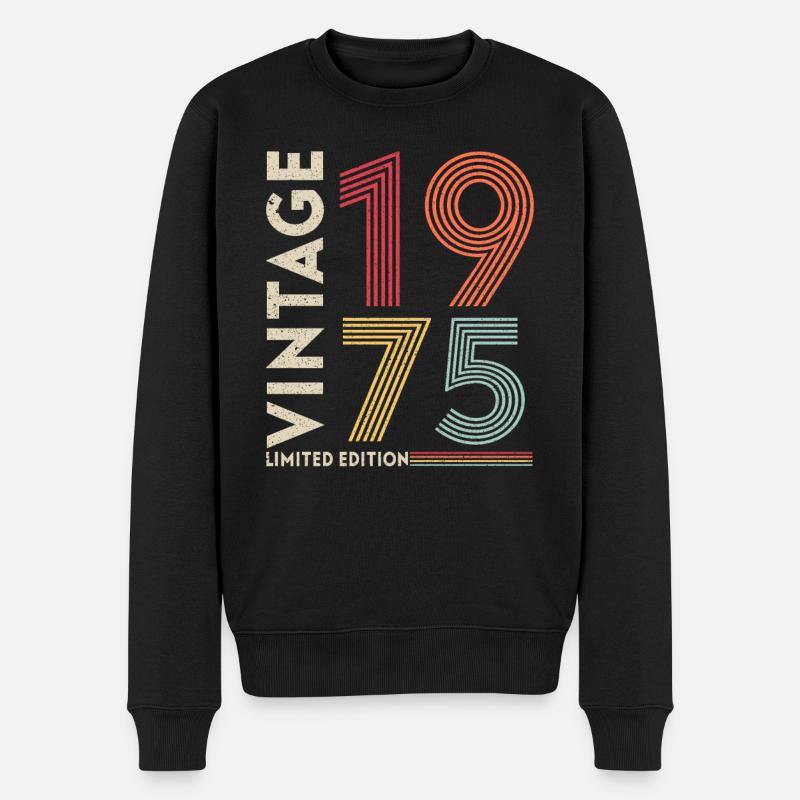 1975 - Männer Premium Bio Pullover - Schwarz