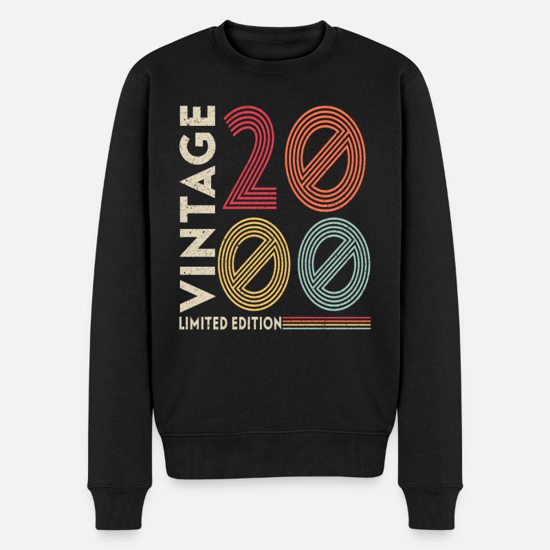 Original 2000 - Männer Premium Bio Pullover - Schwarz