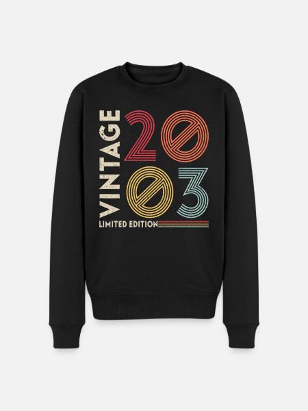 Millésime 2003 Anniversaire - Pull Premium bio Homme - noir