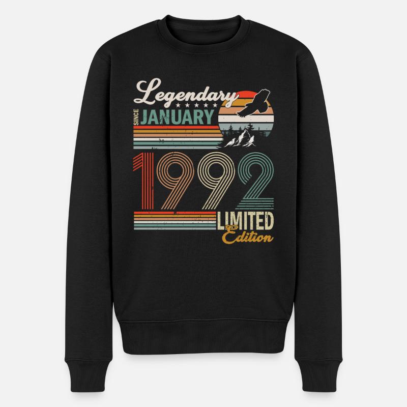Januar 1992 - Männer Premium Bio Pullover - Schwarz