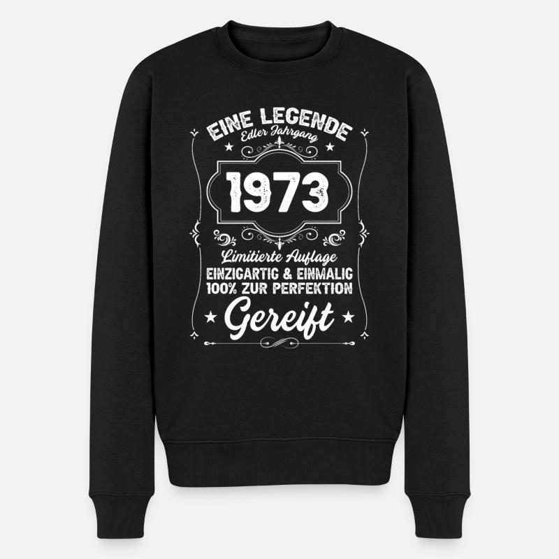Legende von 1973 - Männer Premium Bio Pullover - Schwarz