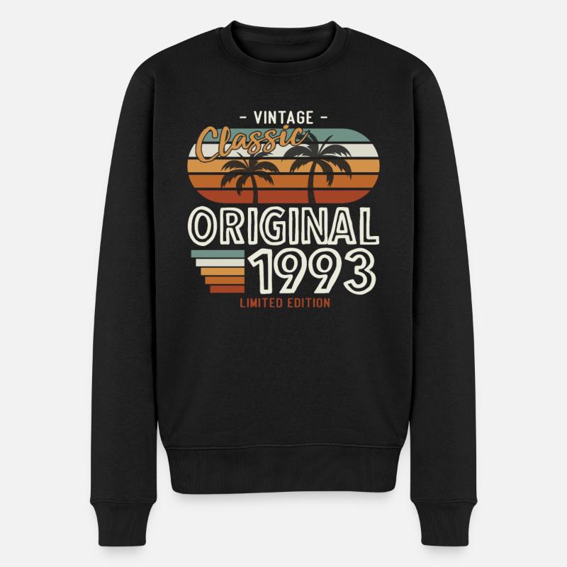 Original 1993 Jahrgang Vintage Geburtstag Retro - Männer Premium Bio Pullover - Schwarz