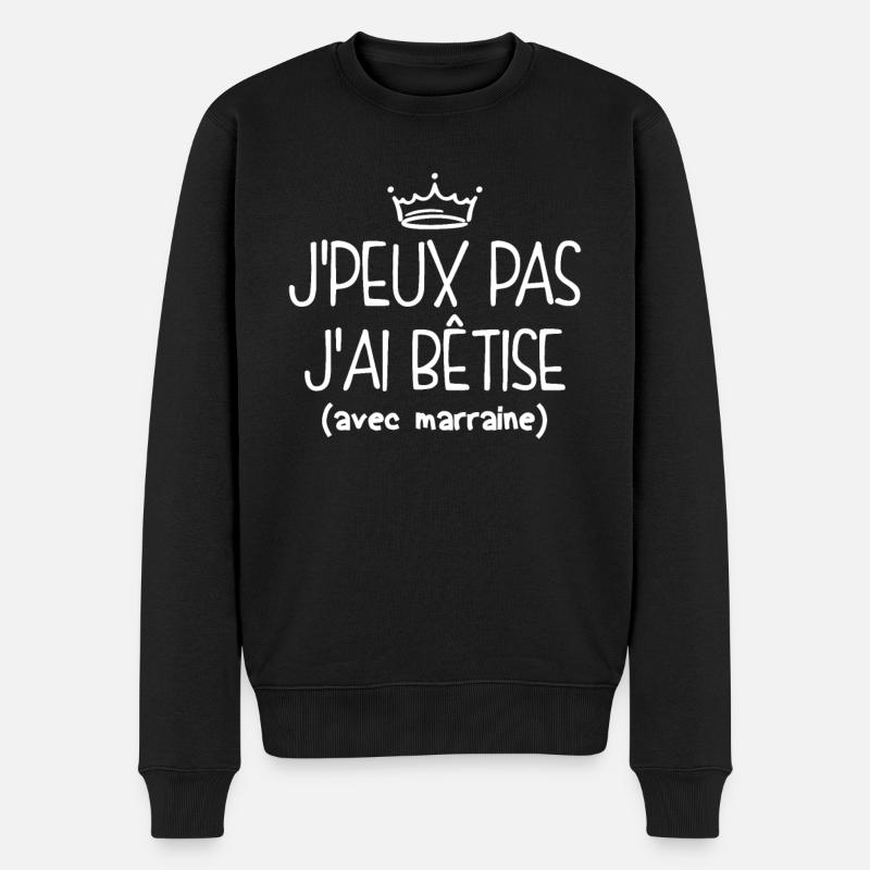 Bêtise Avec Marraine ! - Pull Premium bio Homme - noir