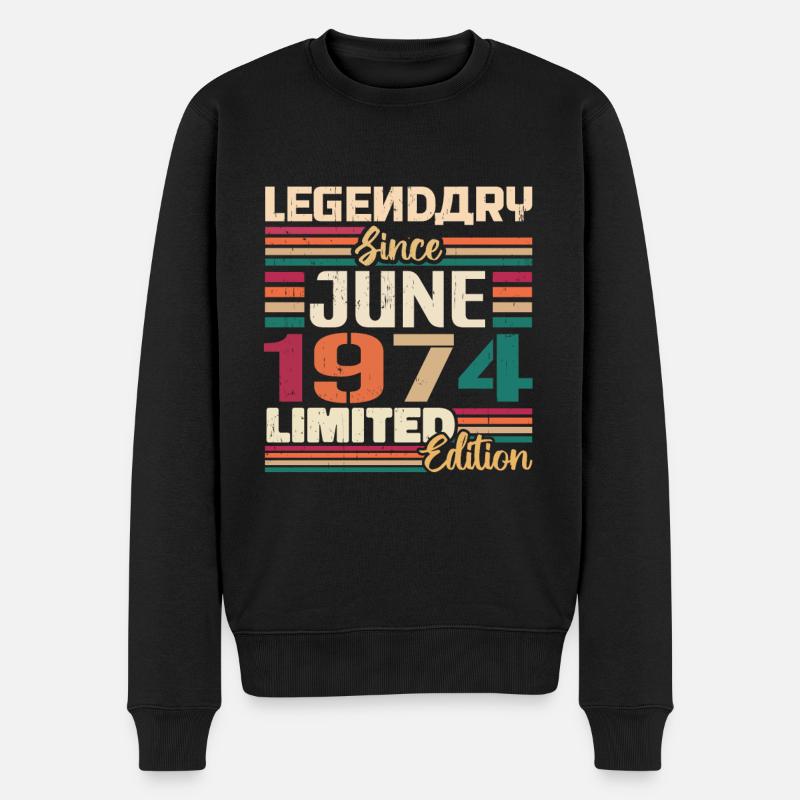 Legendary June 1974 Limited Edition June 1974 - Männer Premium Bio Pullover - Schwarz