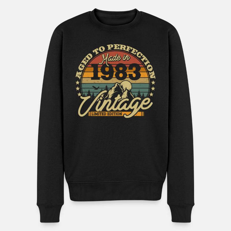 Original 1983 Jahrgang Vintage Geburtstag Retro - Männer Premium Bio Pullover - Schwarz