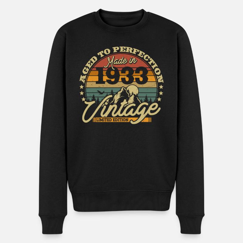 Cadeau d’anniversaire millésime 1933 - Pull Premium bio Homme - noir