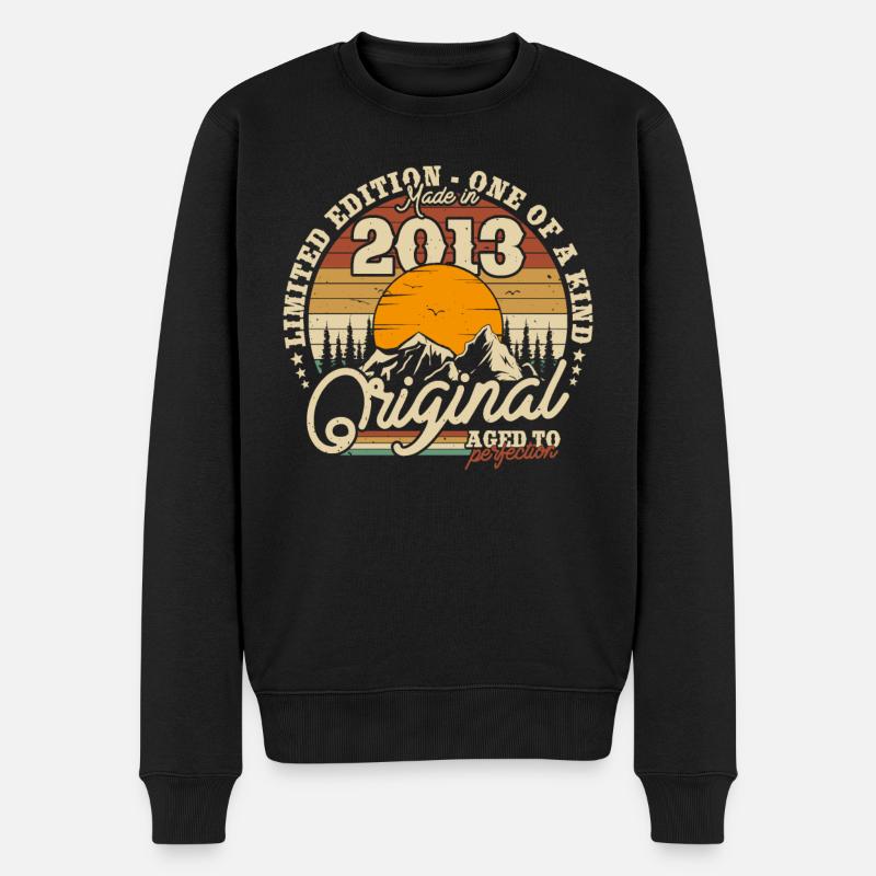 Vintage Geschenk 2013 - 10 Jahre - Männer Premium Bio Pullover - Schwarz