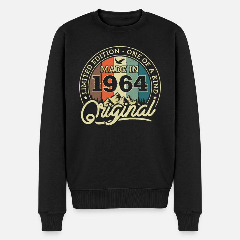 Cadeau Anniversaire 1964 - Pull Premium bio Homme - noir