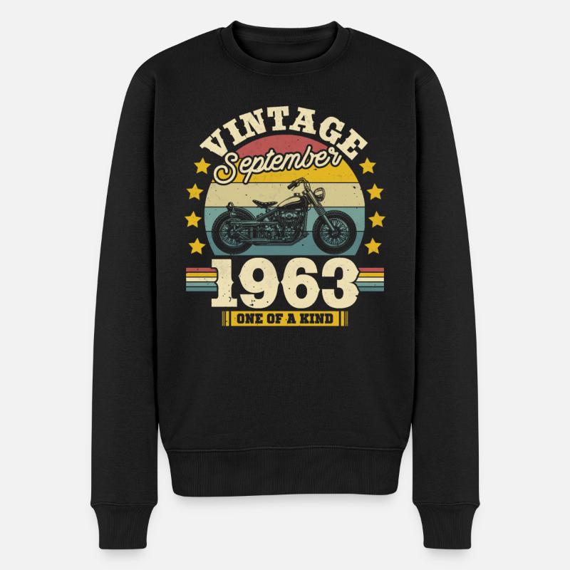 Geschenk Geburtstag September 1963 60 Jahre - Männer Premium Bio Pullover - Schwarz