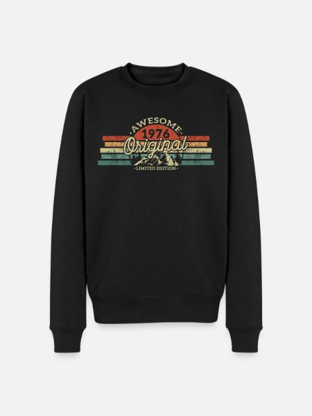 Fødselsdagsgave 1976 Limited Edition - Økologisk premium-sweatshirt til mænd - sort