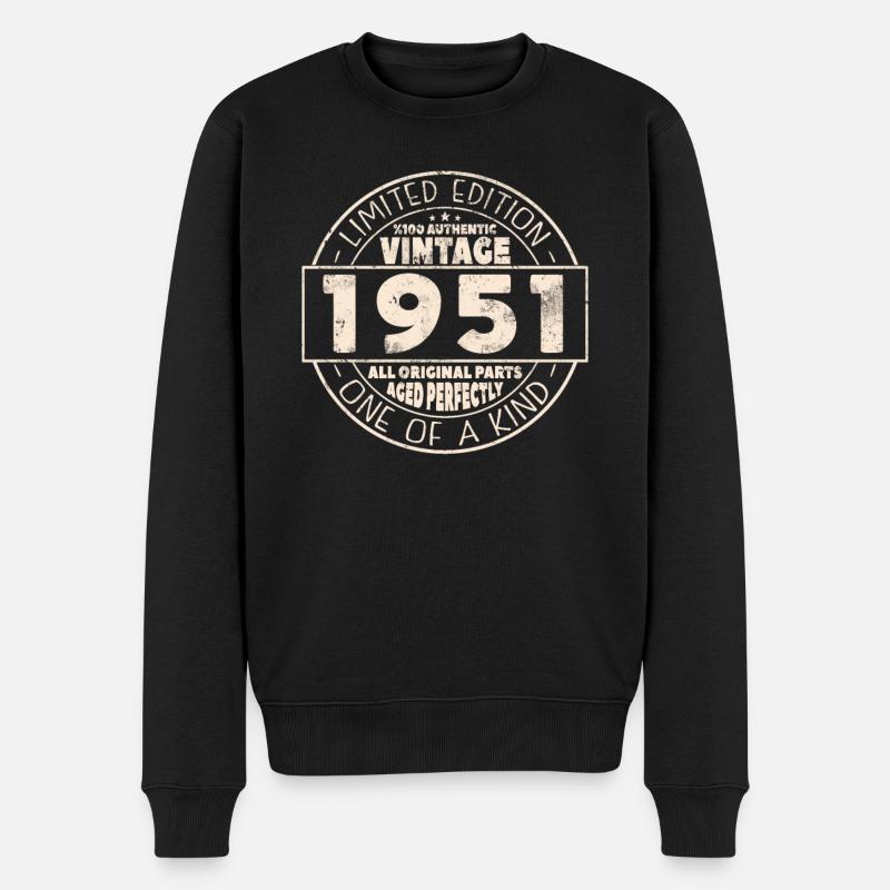 Don 1951 72/73 ans - Pull Premium bio Homme - noir
