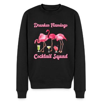 Drunken Flamingo Cocktail Squad - Männer Premium Bio Pullover - Schwarz - Vorne - Nico (187cm)