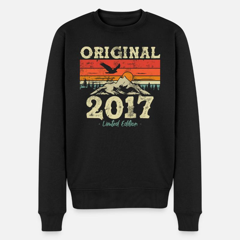 Retro Geschenk 2017 - Männer Premium Bio Pullover - Schwarz