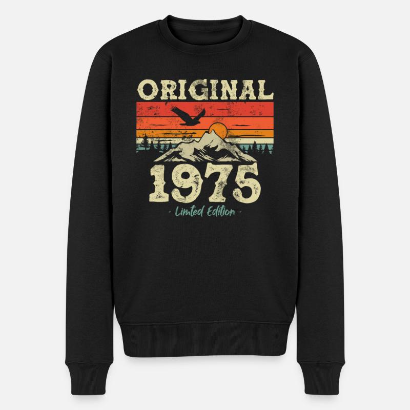 Retro 1975 Geschenk - Männer Premium Bio Pullover - Schwarz