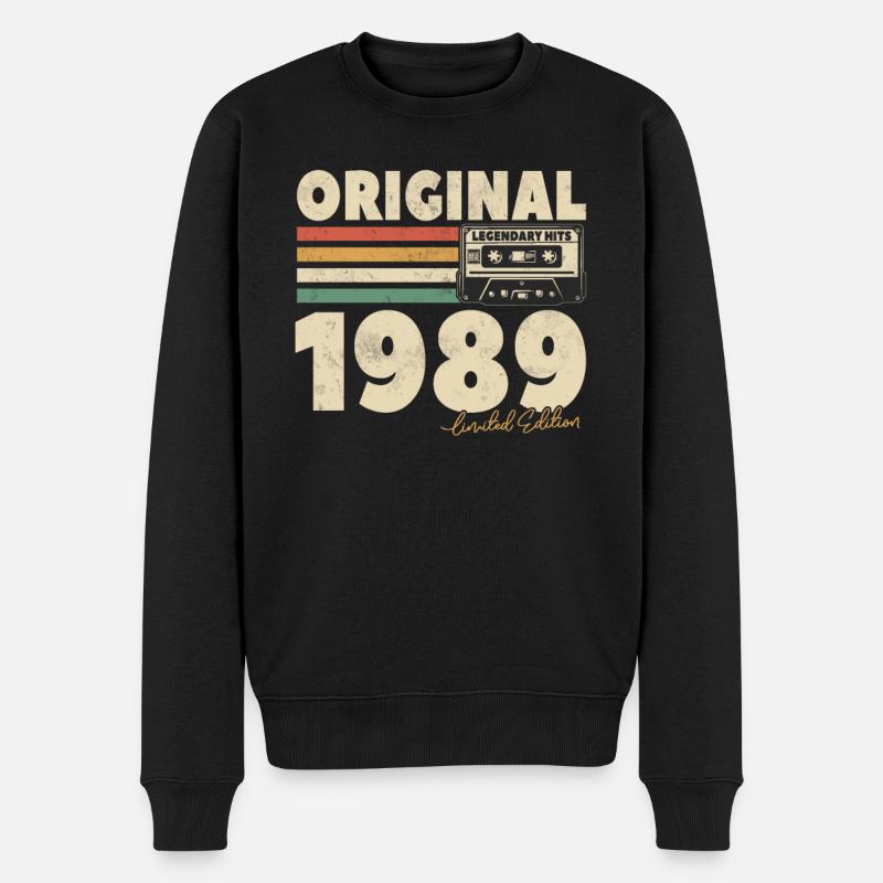 Legendäre Hits 1989 - Männer Premium Bio Pullover - Schwarz