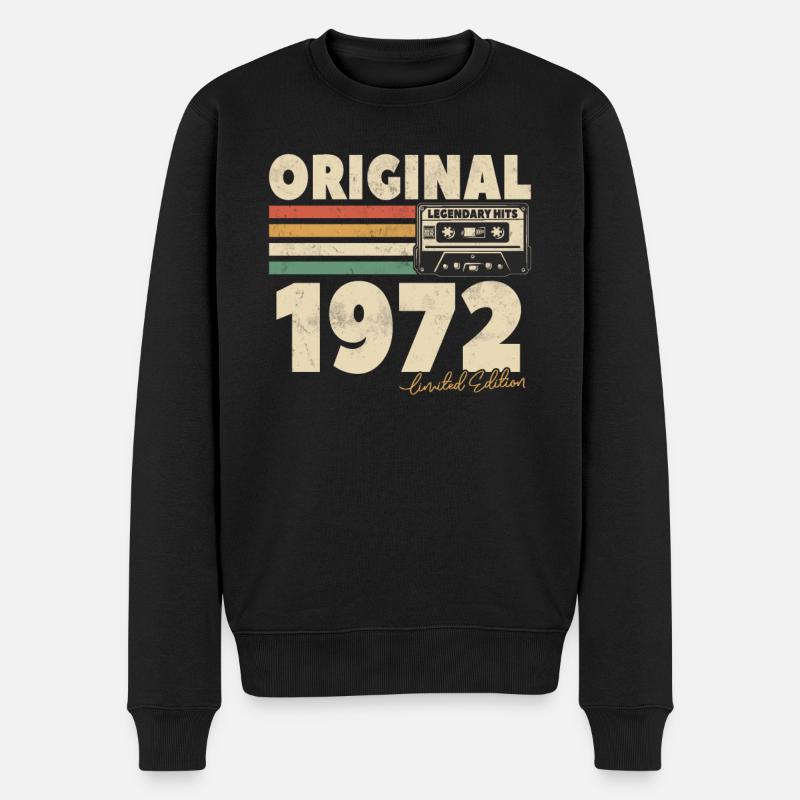 Cadeau Millésime 1972 - Pull Premium bio Homme - noir