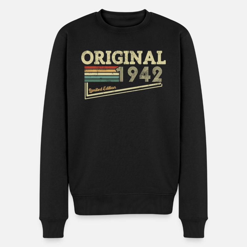 Cadeau Millésime 1942 - Pull Premium bio Homme - noir