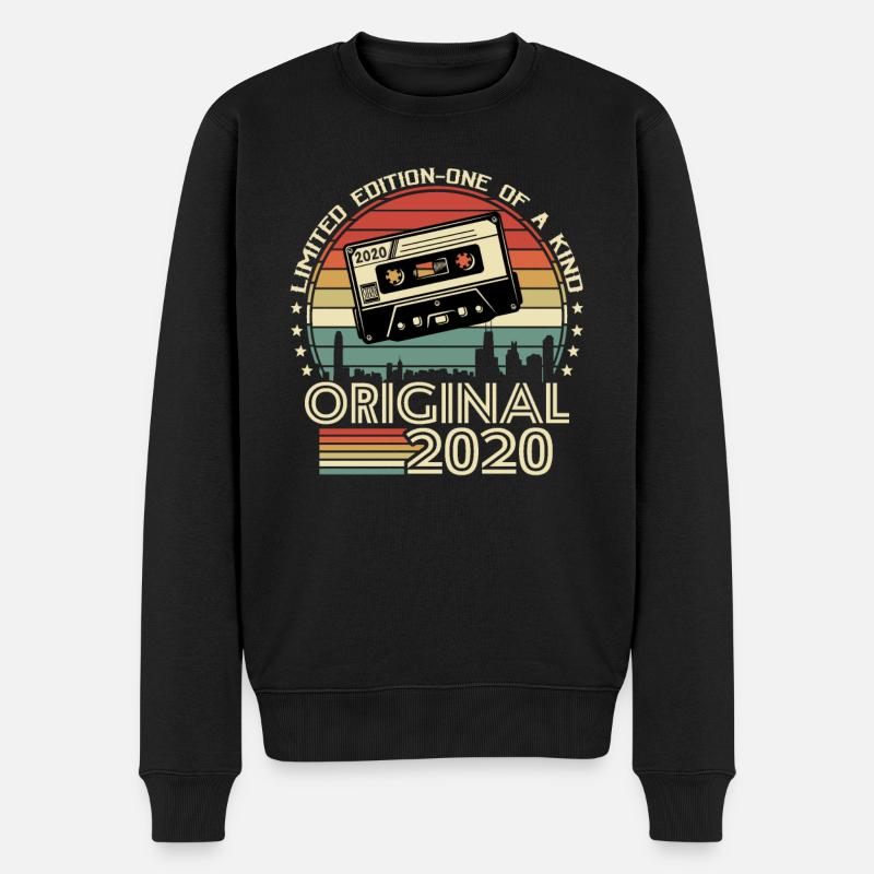 Retro 2020 Geschenk - Männer Premium Bio Pullover - Schwarz