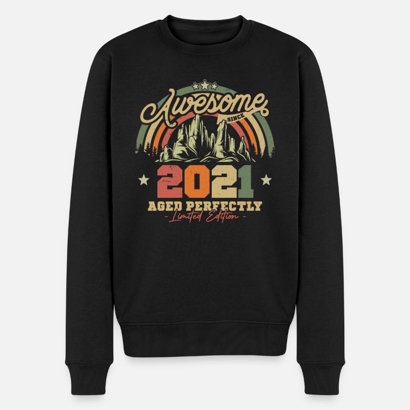Vintage Geburtstagsgeschenk 2021, 2-3 Jahre - Männer Premium Bio Pullover - Schwarz