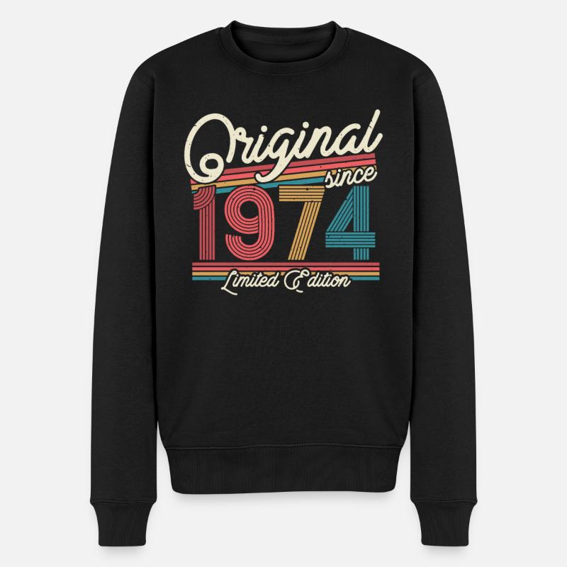 Cadeau millésime 1974 - Pull Premium bio Homme - noir