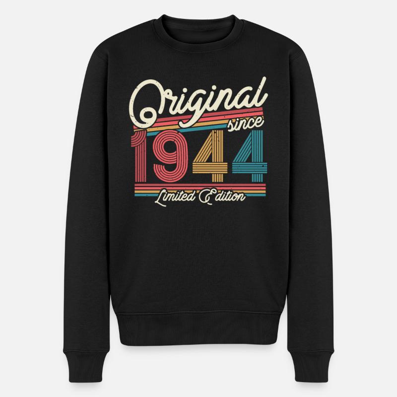 Cadeau 79/80e anniversaire 1944 - Pull Premium bio Homme - noir