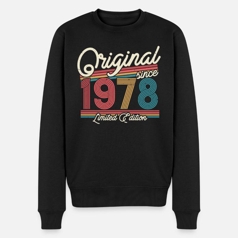 Cadeau 45/46e anniversaire 1978 - Pull Premium bio Homme - noir